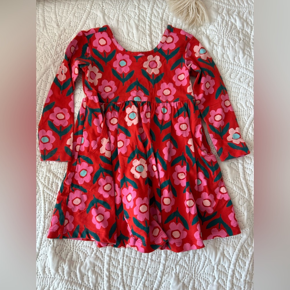 Hanna Andersson red floral dress. VGUC